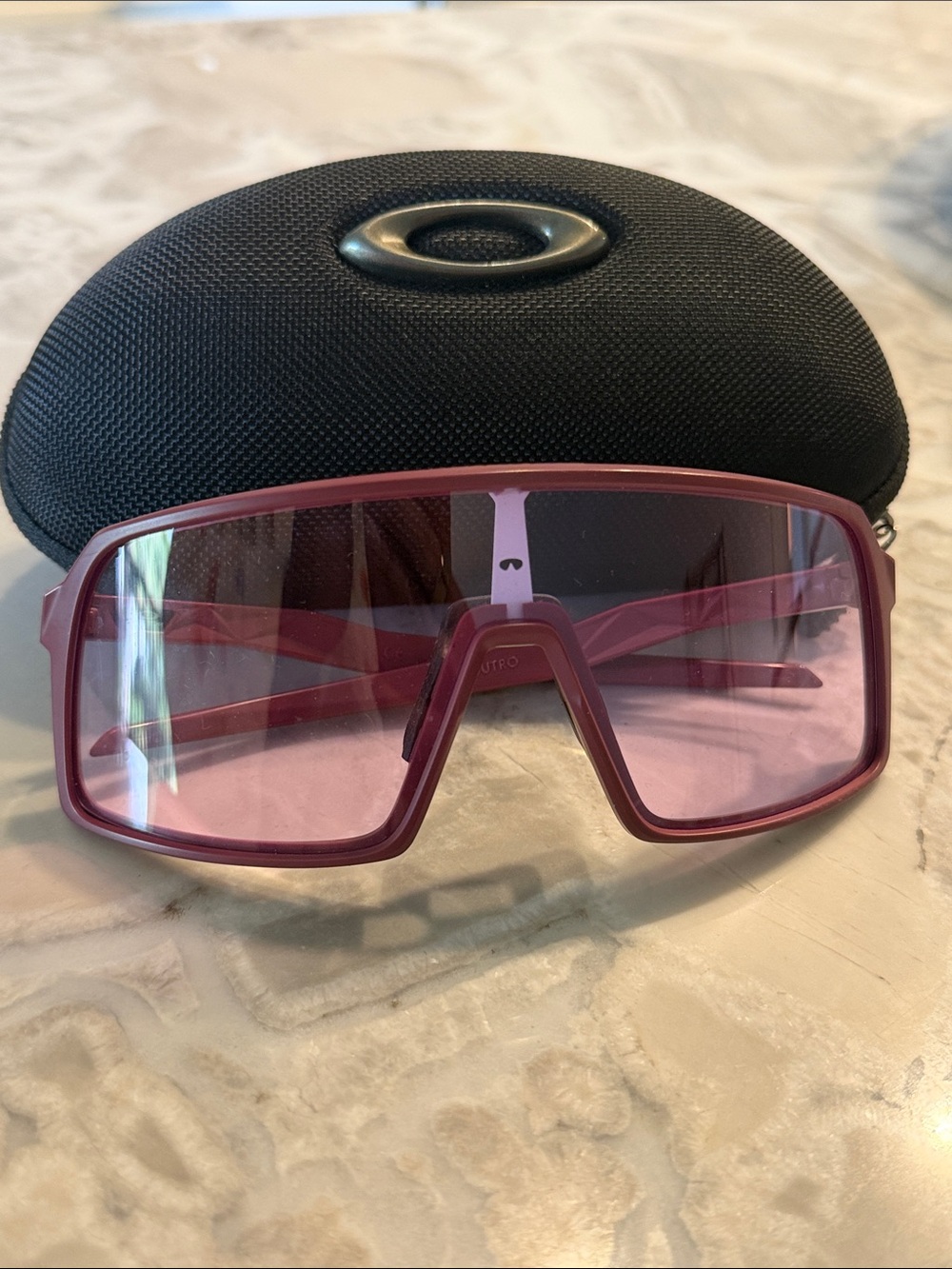 Oakley Women's Pink Shield Sunglasses - Transparent Rose Frame